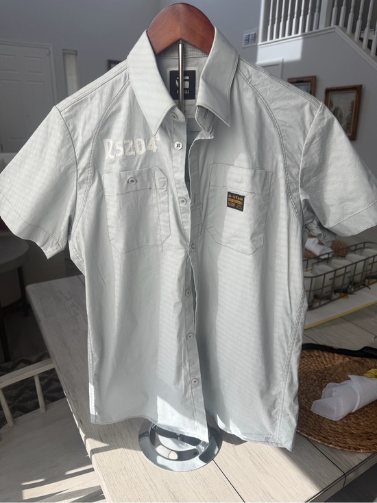 G-Star Other - G-Star RAW Men’s Size M Grey Short Sleeve Utility Work Shirt R5204 Heavy Cotton